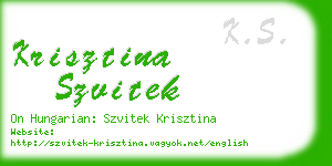 krisztina szvitek business card